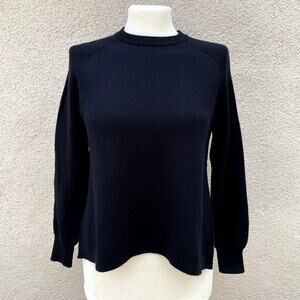 J Crew Black Side-Split Crewneck Sweater Size XXS
